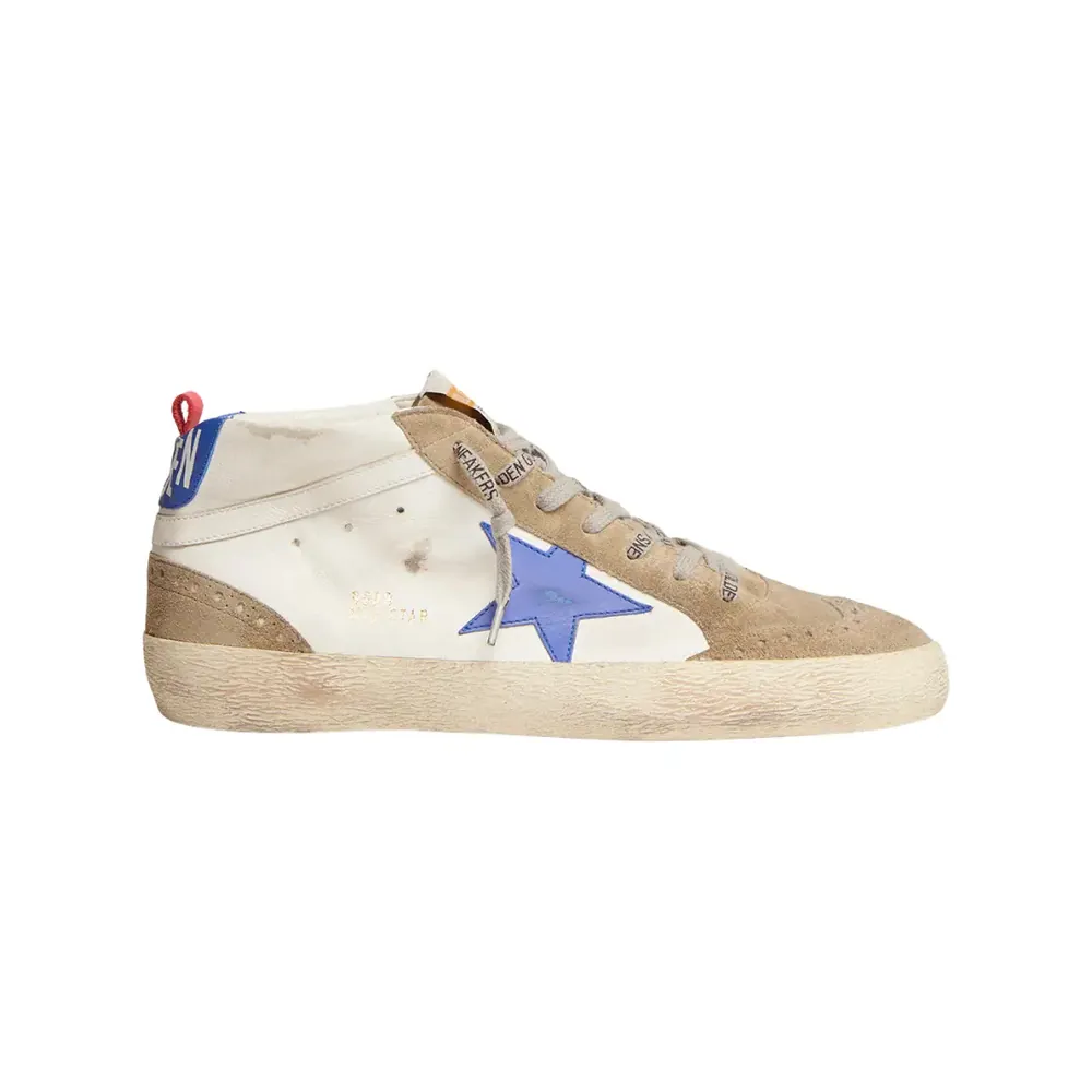 Golden Goose Golden Goose Mid Star — Blue Leather Star