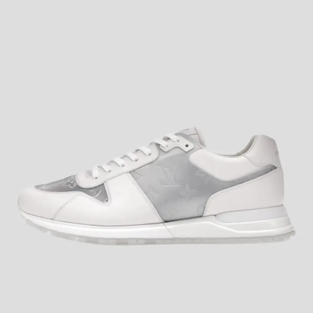 Louis Vuitton LV Run Away Suede Sneakers — White Grey