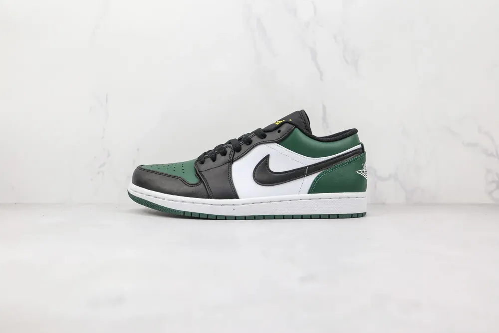 Jordan NIKE AJ1 Air Jordan 1 low — Black green toe
