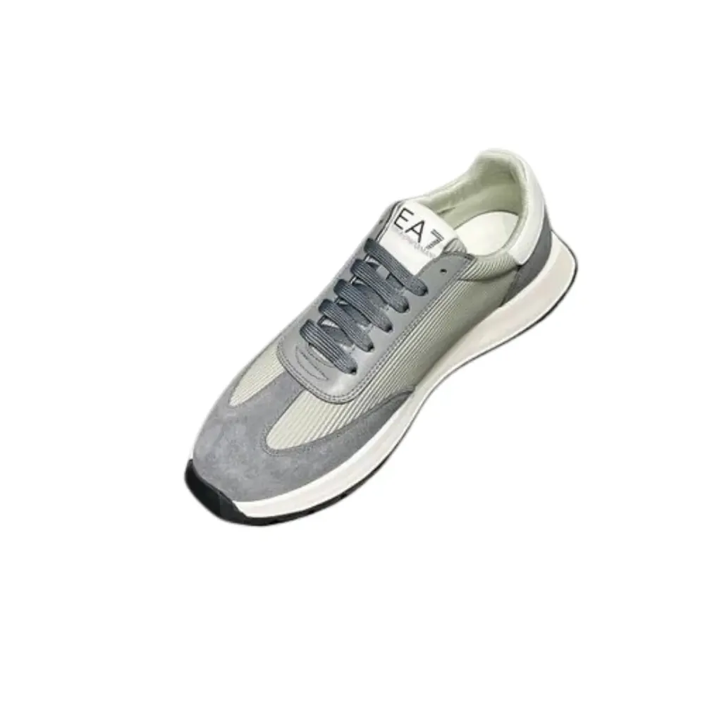 Armani Armani Emporio EA7 Sneaker Mesh Panelling — White Gray