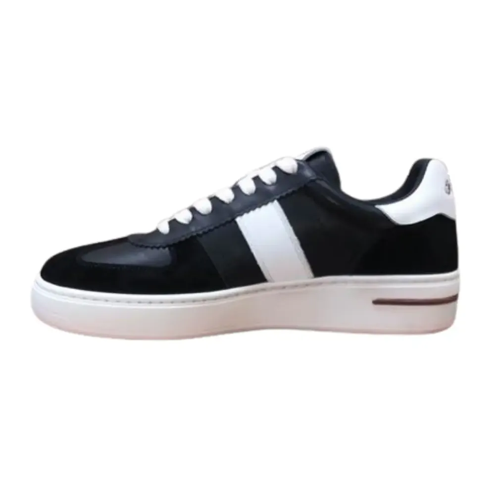 Loro Piana Loro Piana Sneakers Leather — Black With White Stripes