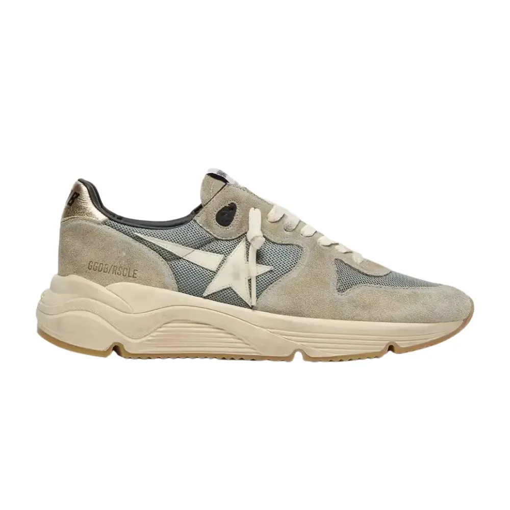 Golden Goose Golden Goose Running Sole — Gray Suede White Star White Heel Tab