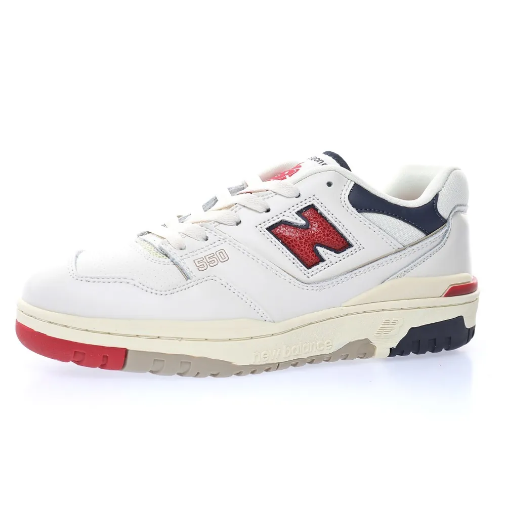 New Balance New Balance BB550 Co branded Leather — White Navy Blue snake wine red oxide white