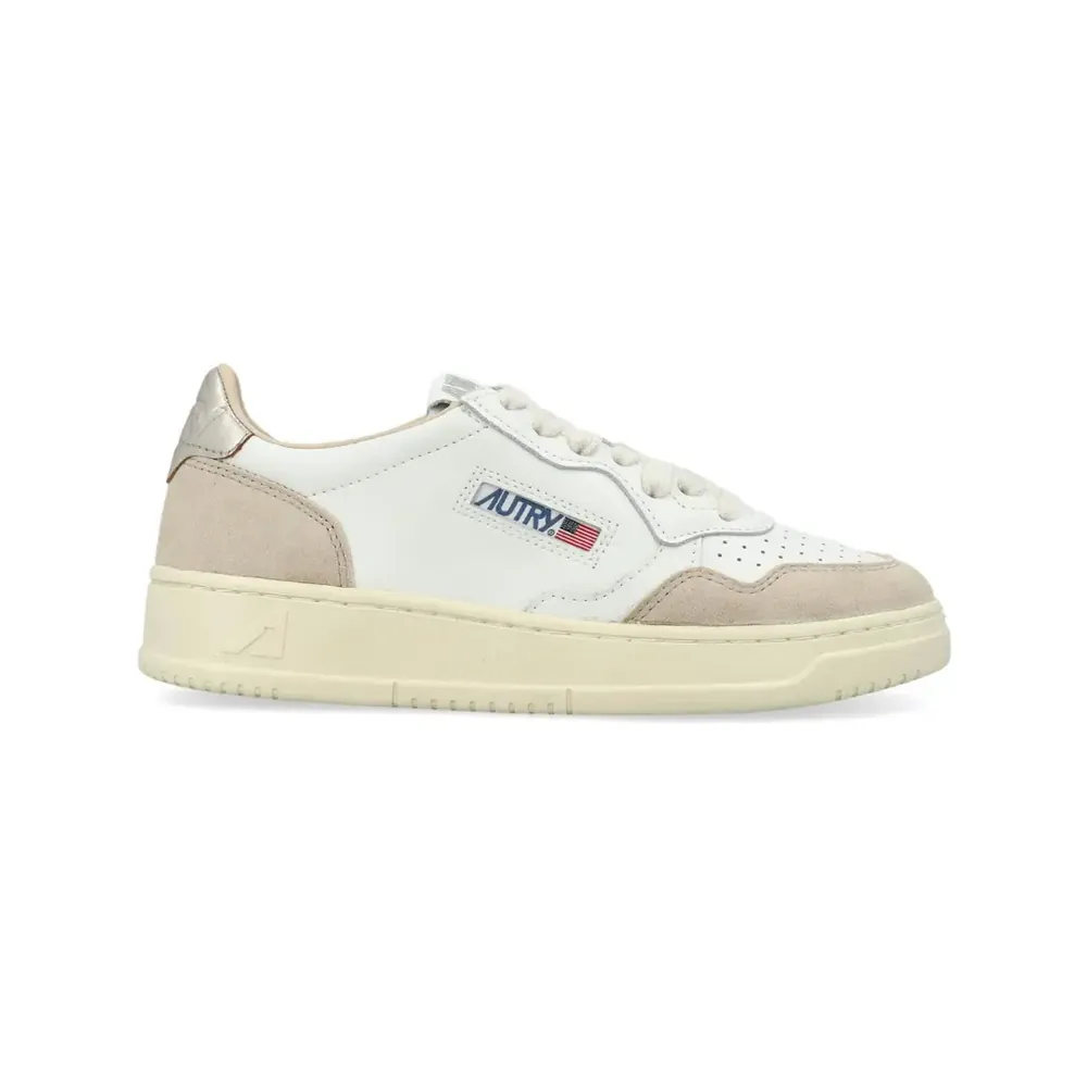 Autry Autry Medalist Leather Low — White Gold Beige