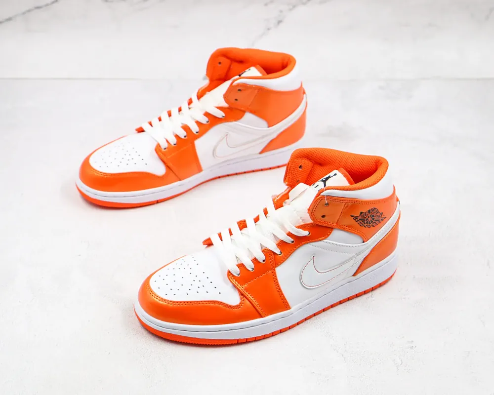 Jordan NIKE Air Jordan 1 Mid — White orange