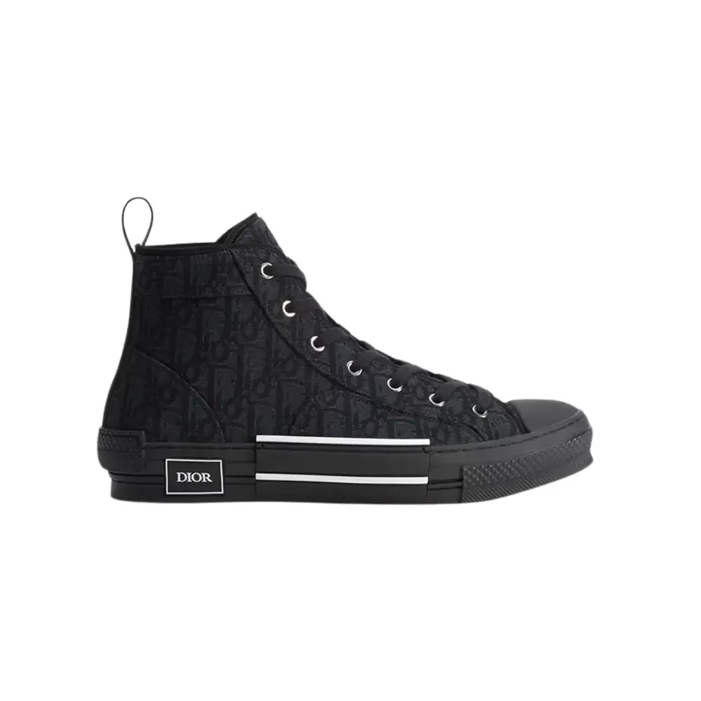 Dior B23 League High-Top Sneaker — Black Oblique Jacquard