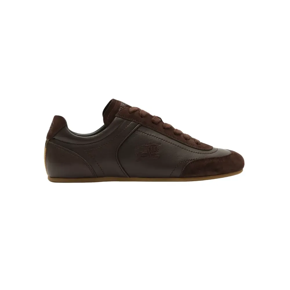 Burberry Burberry Leather Knight Runner Sneakers — Brown