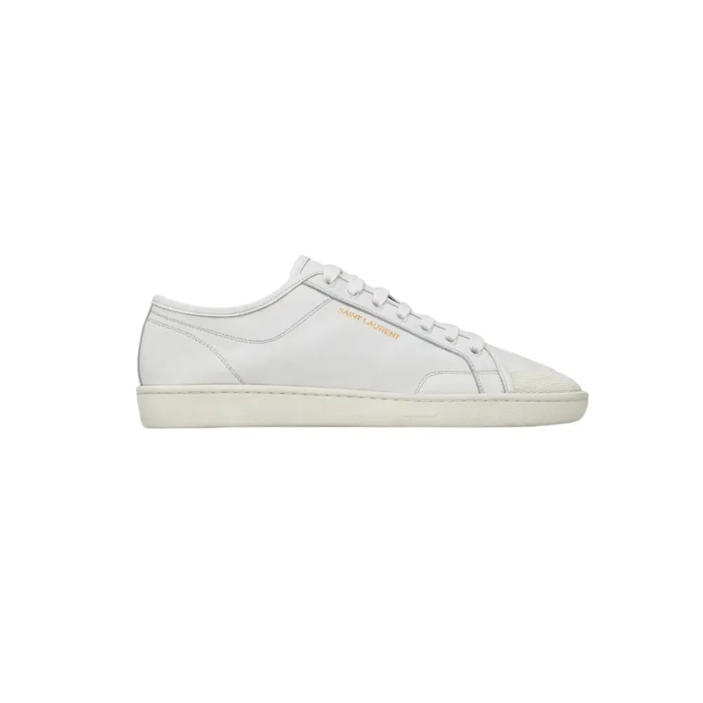 Saint Laurent Ysl Gym Sneakers Smooth Leather Optic — White