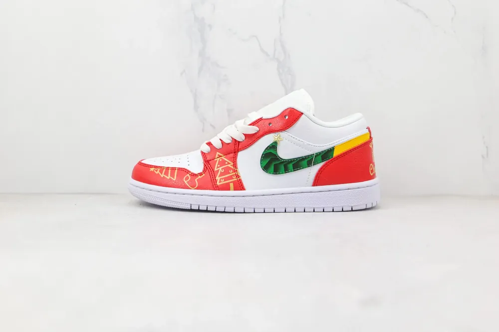 Jordan NIKE AJ1 Air Jordan 1 low Christmas — White Red