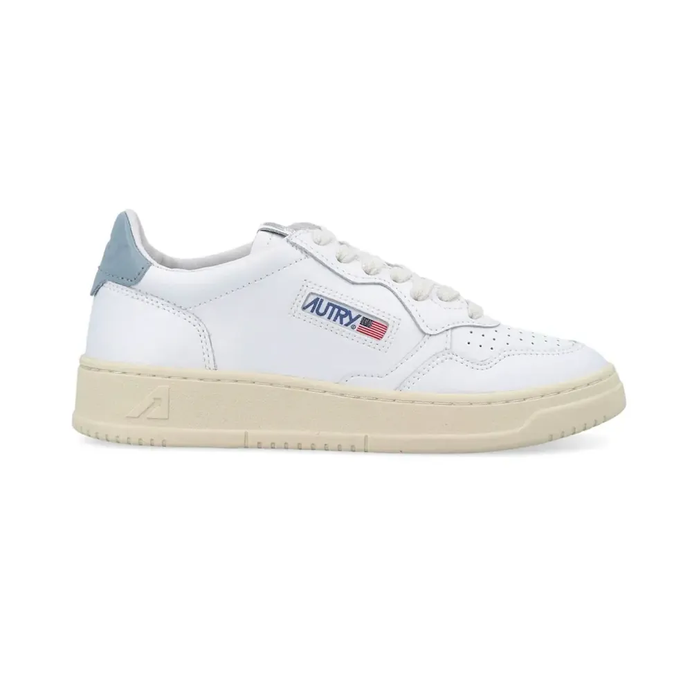 Autry Autry Medalist Leather Low — White Silver Blue