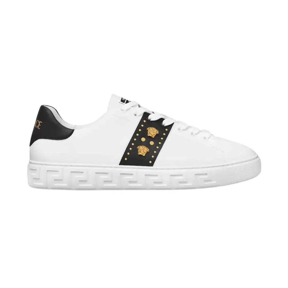 Versace Versace Greca Sneakers — Black Medusa Plaque Detail