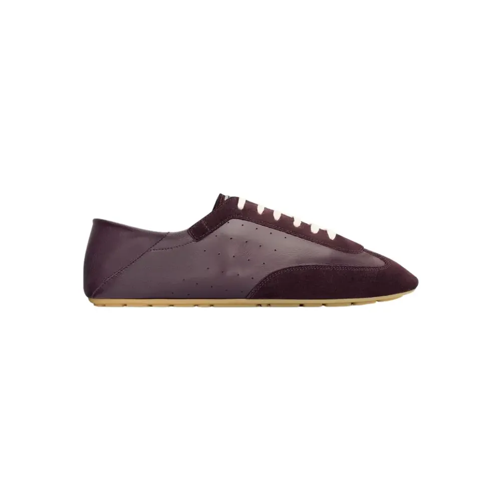 Saint Laurent Ysl Lewis Sneakers Leather Suede Vintage — Bordeaux