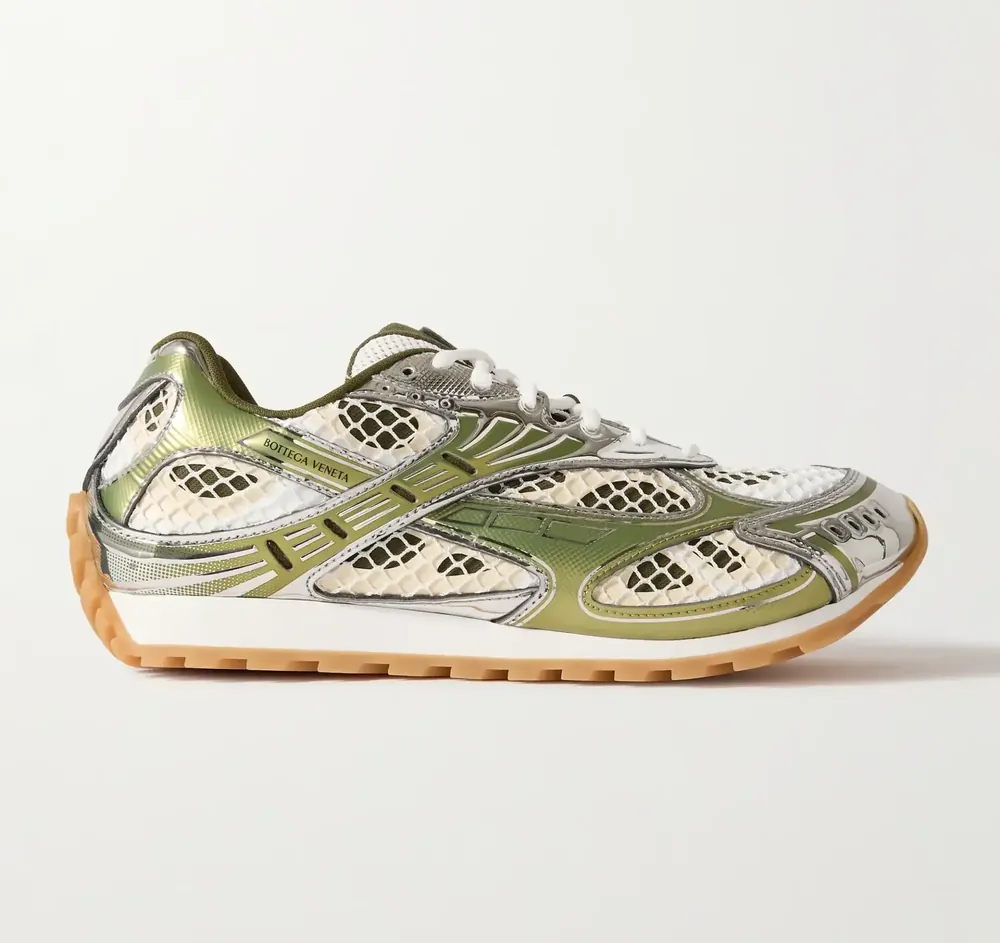 Bottega Veneta Bottega Veneta Orbit Sneakers — Metallic Silver & Mesh