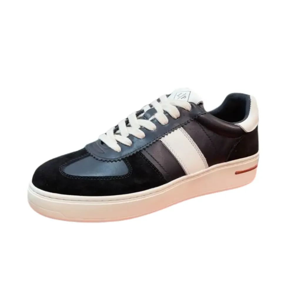 Loro Piana Loro Piana Summer — Black With White Strap Designed Sneaker