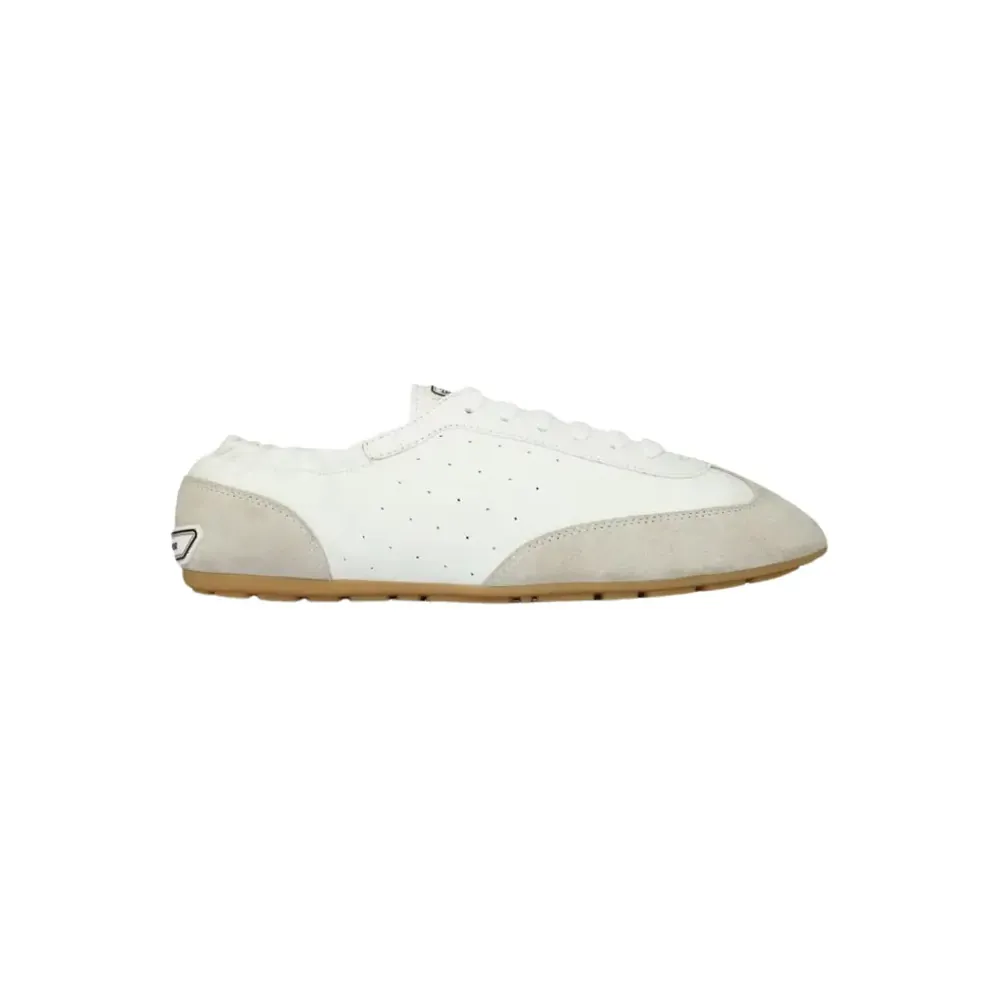 Saint Laurent Ysl Lewis Sneakers Leather and Suede Optic — White & Aluminum Grey