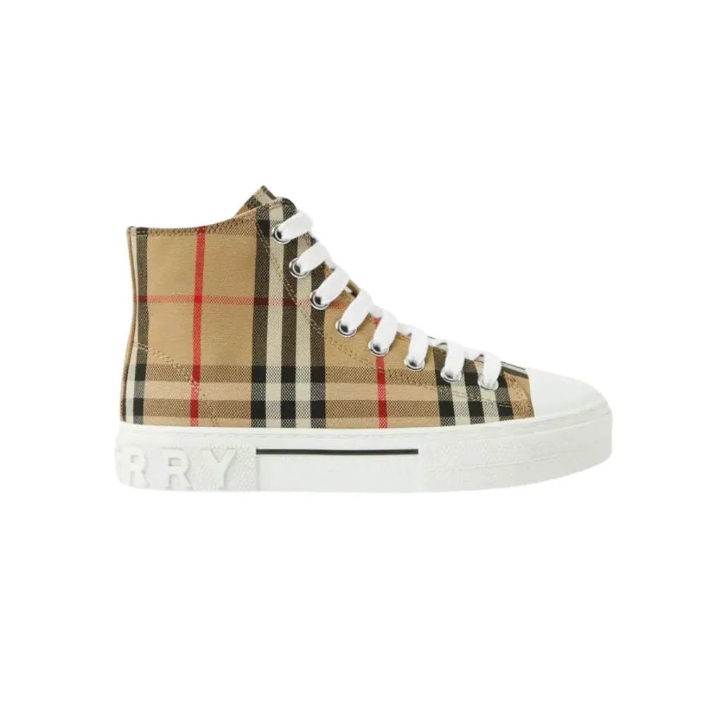 Burberry Burberry Vintage Check High-Top Sneakers — White