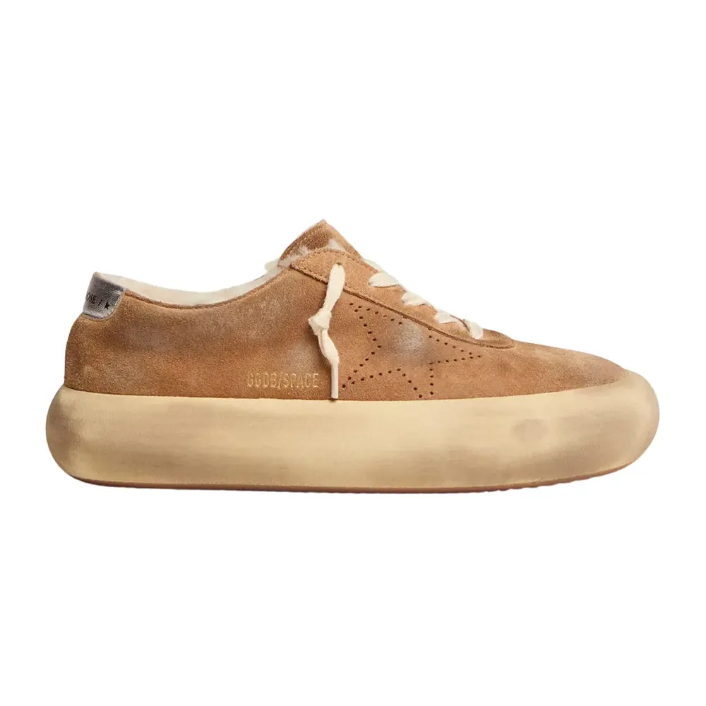 Golden Goose Golden Goose Space-Star Tobacco-Colored Suede Shearling Lining — 